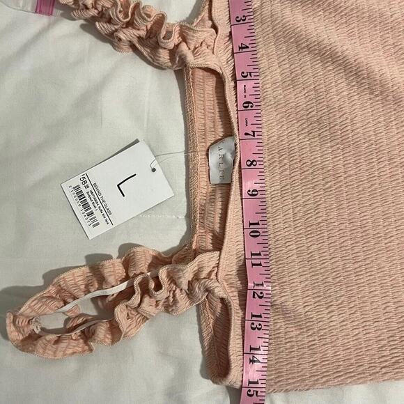 Karlie Bodysuit Ruffled Knit Tank Women’s Sz Large Blush New NWT Stretch - Picture 8 of 10